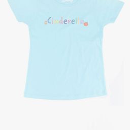 Disney by Wear Your Mind Girls Blue Printed Pure Cotton Top-37