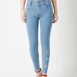 Miss Chase Women Blue Skinny Fit High-Rise Clean Look Stretchable Jeans-picture-46