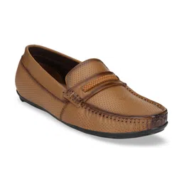 Hirels Men Tan Brown Leather Penny Loafers-picture-7