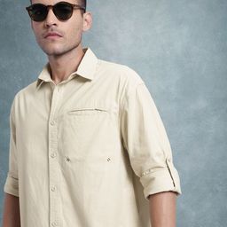 The Roadster Life Co. Cotton Linen Chest Pocket Detail Relaxed Shirt-image-41
