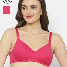 Floret Pack Of 2 Magenta Solid Non-Wired Lightly Padded Push-Up Bra T3052-picture-33