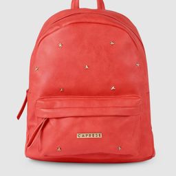 Caprese Women Coral Red Embellished Backpack-8
