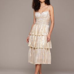 bebe Future Glam Fit & Flare Accordion Pleated Midi Dress-image-27