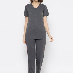VIMAL JONNEY Women Grey Solid Cotton Night Suit ANT_V_D1_02-picture-19