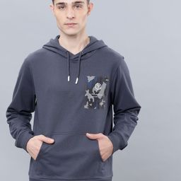 LOCOMOTIVE Men Navy Blue Printed Hooded Sweatshirt-image-33