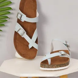 MOZAFIA One Toe Flats With Buckles-image-25