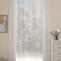 ROSARA HOME White Set of 2 Long Door Sheer Curtains-13