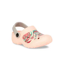 Bubblegummers Girls Pink & Peach-Coloured Printed Clogs-picture-25