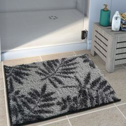 Athom Trendz Set of 3 Grey & Black Printed Anti-slip Bath Rugs-33