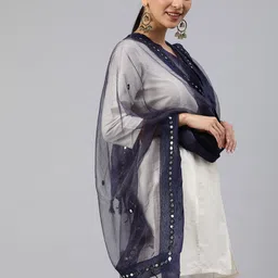 Rani Saahiba Embroidered Mirror Work Organza Dupatta-picture-10
