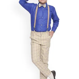 Jeetethnics Boys Beige & Blue Solid Shirt with Trousers-image-96