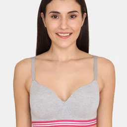 Zivame Grey & Pink Solid Non-Wired Lightly Padded T-shirt Bra ZI1175FASHAGREY-picture-24