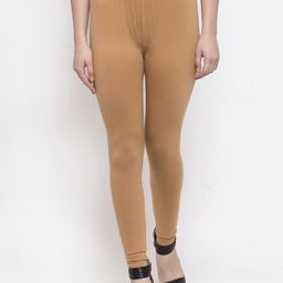 TAG 7 Women Beige Solid Churidar-Length Leggings-image-16