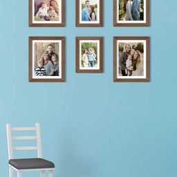 Art Street Set Of 6 Brown Solid Individual Wall Photo Frames-20