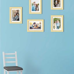 Art Street Set Of 5 Beige Solid Individual Wall Photo Frames-7