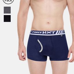 Force NXT Men Set of 3 Multicoloured Solid Assorted Trunks MNFF-133-PO3-15