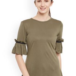 Belle Fille Women Olive Green Solid Top-picture-38