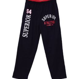 SWEET ANGEL Boys Navy Blue & White Printed Straight-Fit Cotton Track Pants-image-118