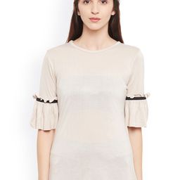 Belle Fille Women Cream-Coloured Solid Top-picture-25
