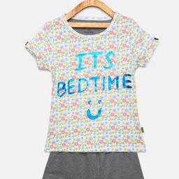 mackly Girls Grey & Multicoloured Printed Night suit S5-14-7-8 yrs-image-76