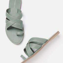 Allen Solly Women Sage Green Solid One Toe Flats-image-37