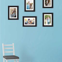 Art Street Set Of 5 Black Solid Individual Wall Photo Frames-8