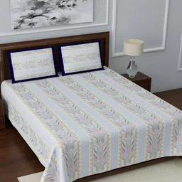 LIVING ROOTS Ethnic Motifs Queen Bedsheet 210 TC with 2 Pillow cover-image-36