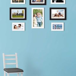 Art Street Set Of 8 White & Black Solid Individual Wall Photo Frames-6