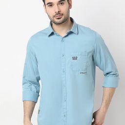 SPYKAR Slim Fit Shirt with Pocket-Detail-image-34