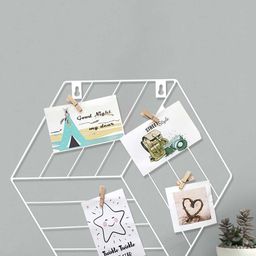 Art Street White DIY Metal Wall Hanging Grid For Photos with Clips-39