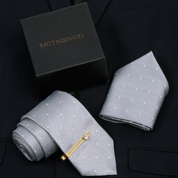 MUTAQINOTI Silk Necktie Accessory Gift Set-image-99