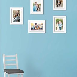 Art Street Set Of 5 White Solid Individual Wall Photo Frames-10