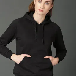 Roadster Women Black Solid Hooded Sweatshirt-picture-25