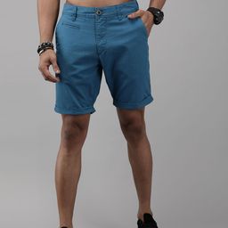 Roadster Men Blue Solid Regular Fit Regular Shorts-image-42