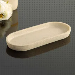 Home Centre Beige Solid Marshmallow Textured Tray-56