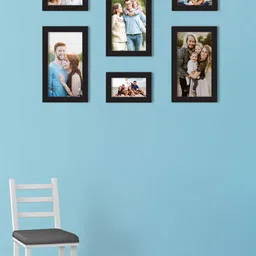 Art Street Set Of 6 Black Solid Photo Frames-34