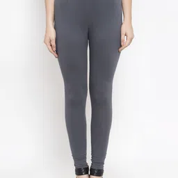 TAG 7 Women Grey Solid Churidar-Length Leggings-image-30