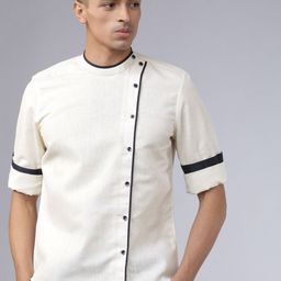 HIGHLANDER Men White Slim Fit Solid Casual Shirt-image-79