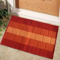 Status Orange & Red Colourblocked Anti-slip Floor Door Mat-14