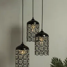 Homesake Black & Transparent Self Design Handcrafted Cluster Light-image-33