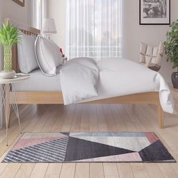Status Black & Pink Geometric Printed Floor Runner-21