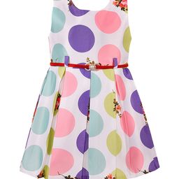 Wish Karo Girls Purple Printed A-Line Dress-image-34