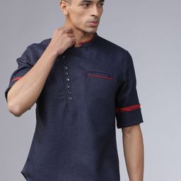 HIGHLANDER Men Navy Blue Slim Fit Solid Casual Shirt-image-57
