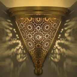 Homesake Gold-Toned Moroccan Trophy Concentric Circles Wall Lamp-image-89