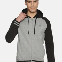 Dollar Men Black & Grey Solid Hooded Sweatshirt-image-22