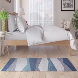 Status Blue & Grey Geometric Pattern Carpet-53