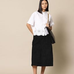 BOWER Self-Striped A-Line Skirt-picture-25