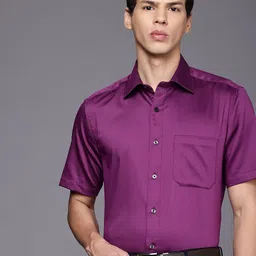 Louis Philippe Pure Cotton Self Design Classic Fit Textured Formal Shirt-image-52