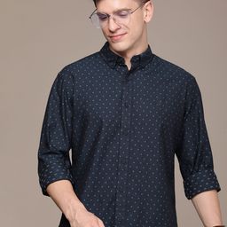 Nautica Men Slim Fit Pure Cotton Printed Casual Shirt-image-87