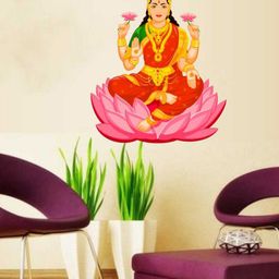 rawpockets Multicoloured Goddess Lakshmi Wall Stickers-picture-57